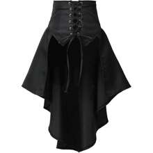 Jupe asymétrique à volants en dentelle de style Renaissance Steampunk Pirate pour femmes, costume d'Halloween