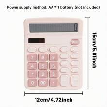 1pc Solid Color Digital Calculator, Small Pink Calculator For Office School