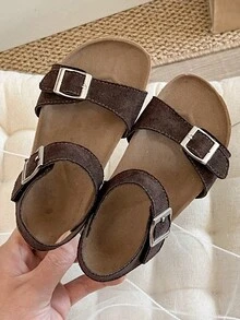 2025 Summer New Arrival Unisex Kids' Soft Cork Thick Sole Open Toe Sandals, Korean Mid-Range Casual Sandals - Camel - View 2