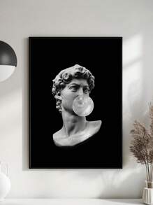 1pc, Pink And Black David Gum Poster Printing Canvas, Pink And Black Wall Arts Picture Canvas, College Girl Fashion Artwork, Suitable For Room Aesthetic Home Bedroom Home Decor, Optional Frame