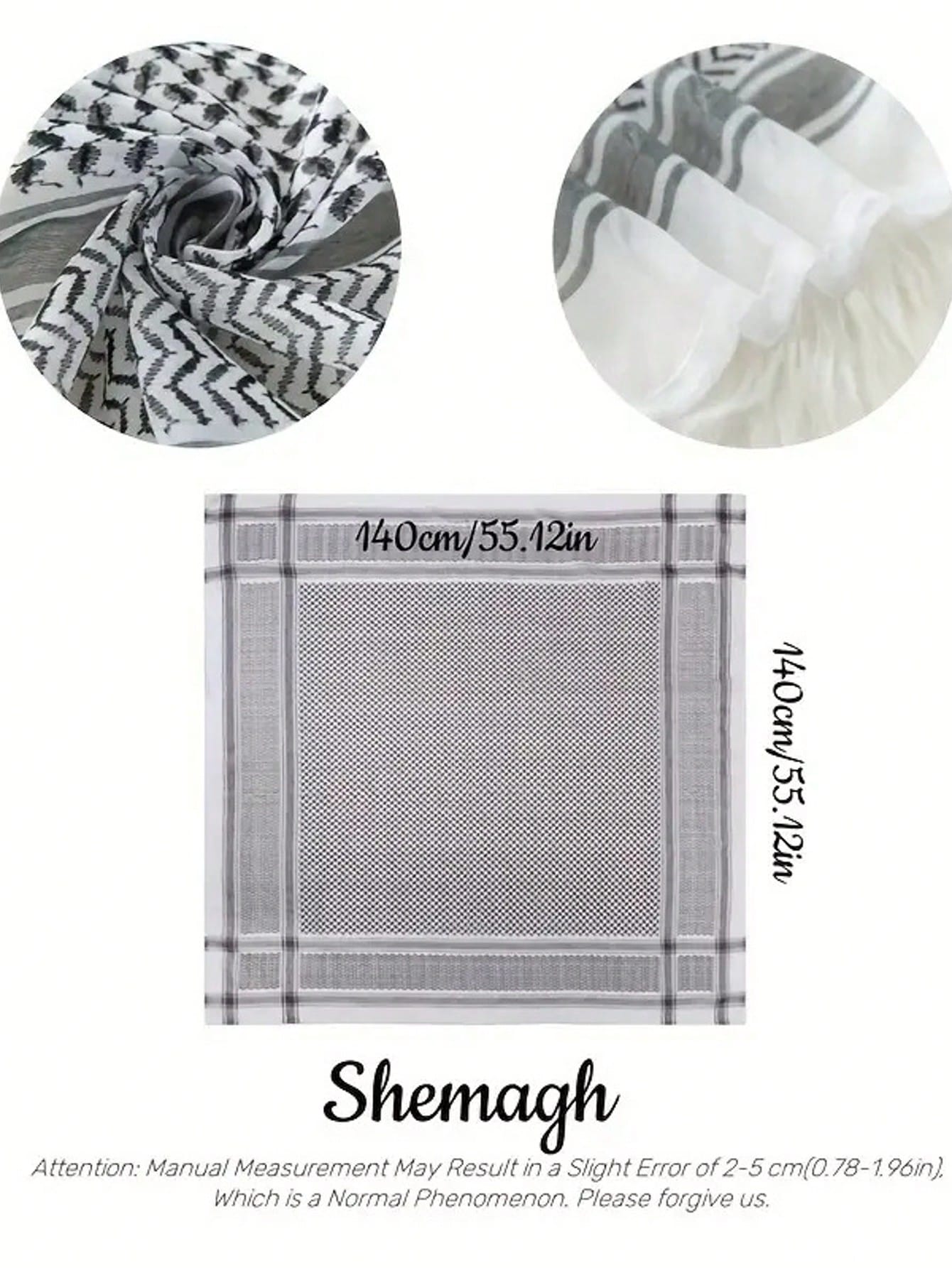 قطعة واحدة وشاح رجالي عربي بطراز رجعي، وشاح ساده م...