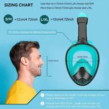 Vollgesichts-Schnorchelmaske aus Silikon, Tauchmaske mit vollem Sichtfeld, panoramisch, mit Kamerahalterung, großer Rahmen, Schwimmbrille-Set für Erwachsene, Strandutensilien, Strandaccessoires, Schwimmreifen