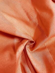 Women's Casual Linen 3/4 Sleeve Loose Fit Big Pocket Blazer Jacket, Spring/Summer - Orange - View 6