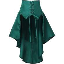 Jupe asymétrique à volants en dentelle de style Renaissance Steampunk Pirate pour femmes, costume d'Halloween