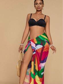 Fashion Slim Tie Bust Sexy Wrap Hawaiian Sarong Wraps For Women Swimsuit Coverup Long Bikini Skirt Cover Ups Swimwear Pareo Beach Cover Up