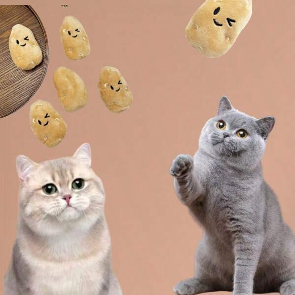 2 Packs/4 Packs Cartoon Cute Potato Plush Dog Toy - Soft And Cuddly Stuffed Animal, Suitable For All Breeds Of Pets, Comfortable Teething And Playing Companion; Cat Toys, Dog Toys, Cat Supplies, Dog Supplies, Cat And Dog Care, Cat Stuff, Dog Stuff, Cat, Dog