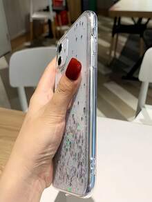 亮片银河闪粉手机壳，1件装，激发多巴胺，兼容三星Galaxy S8、苹果16、红米Note 11 4G、OPPO A54、Infinix Smart 8/Infinix Hot 40i、Transsion Spark 20/Spark 20C，便携国际版，非国内版 - 白色 - 查看 2