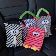 Cute Monster Car Tissue Paper Holder/Car Seat Hanging Tissue Box/Creative Cartoon Car Interior Decor/Bedroom Plush Tissue Box Cover