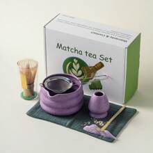 Coffret à thé matcha, comprenant un contenant de poudre de matcha, un bol à matcha avec bec verseur, boîte cadeau pour la rentrée des classes
