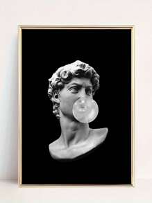 1pc, Pink And Black David Gum Poster Printing Canvas, Pink And Black Wall Arts Picture Canvas, College Girl Fashion Artwork, Suitable For Room Aesthetic Home Bedroom Home Decor, Optional Frame