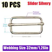 10Pcs/Pack Metal Adjustable Slide Buckles Tri-Glide Rectangle Adjuster Strap Slider For Backpack Clothing Hardware Accessories - Multicolor - View 18