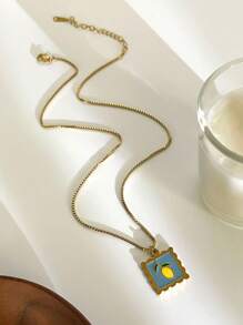 1/3 pièces Pendentif de collier coloré en acier inoxydable avec charms de fruits, pendentif stylé en forme de cerise, fraise, citron. Collier avec charms de fruits mignons et frais, idéal pour un port quotidien, cadeau de bijoux parfait pour les femmes