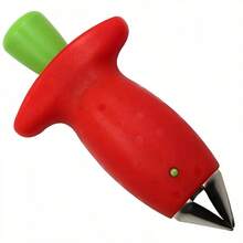 1 Piece Strawberry Sheller Tool-Easy-To-Use Stainless Steel Corer With Red Handle For Easy Kitchen Preparation And Stem Removal From New Fresh Strawberry - 不銹鋼 - 查看 2