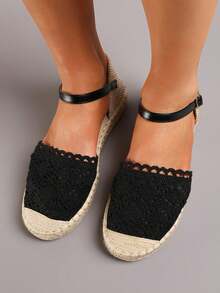Women's Espadrille Canvas Shoes, Minimalist And Practical Multifunctional - Black - View 2