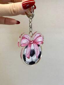 1 pieza Llavero de mujer con estilo de día de juego, lazo de fútbol, llavero de béisbol, llavero de baloncesto, llavero de squash. Accesorio de bolso de uso diario, adorno de bolso, cordón, portallaves. Ideal para novios, novias, familiares, médicos, enfermeras, regalos de fiesta, decoraciones de teléfonos celulares y talla grande. - Multicolor - Ver 11