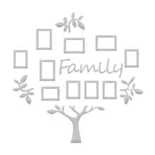 1 Set Stammbaum Wanddekoration, Acryl DIY Mosaik Spiegel Wandaufkleber, Fotorahmen Collage Heimdekoration, 3D selbstklebende Bilderwand, geeignet für Wohnzimmer, Schlafzimmer, Esszimmer, Büro, Einweihungsgeschenk, Große Größe 47X47 Zoll Raum Dekoration personalisierte Aufkleber