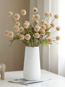 1 Bouquet Of 5 Dandelion Artificial Flowers, Autumn Colors, Decoration For Living Room, Dining Table, Gifts For Valentine's Day, Graduation, Autumn Decor - Brown - View 2