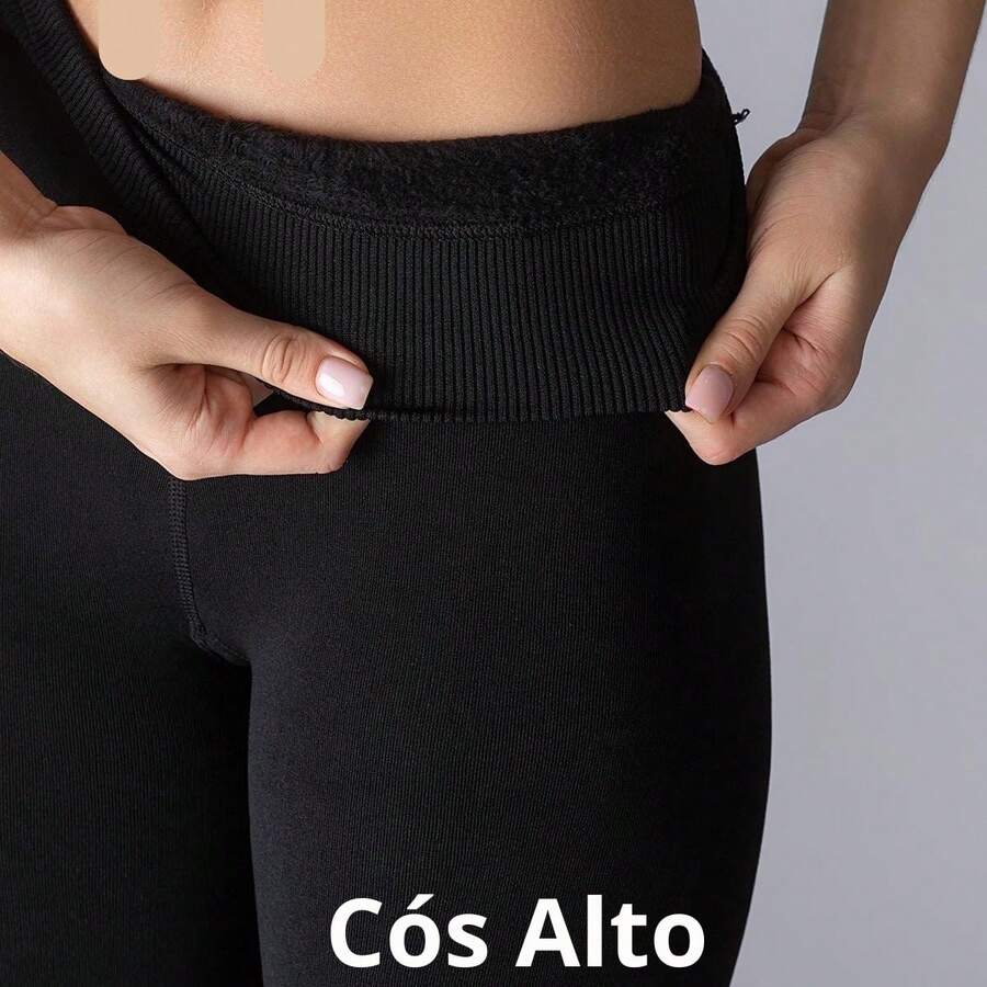Thick Thermal Tights Lined Winter Cold High Waist - SINGLE SIZE - màu đen - Xem 1