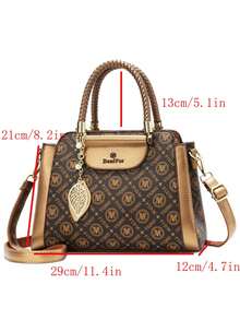 Nuevo y elegante conjunto de 3 piezas de bolsos con estampado para madre e hija - Dorado - Ver 5