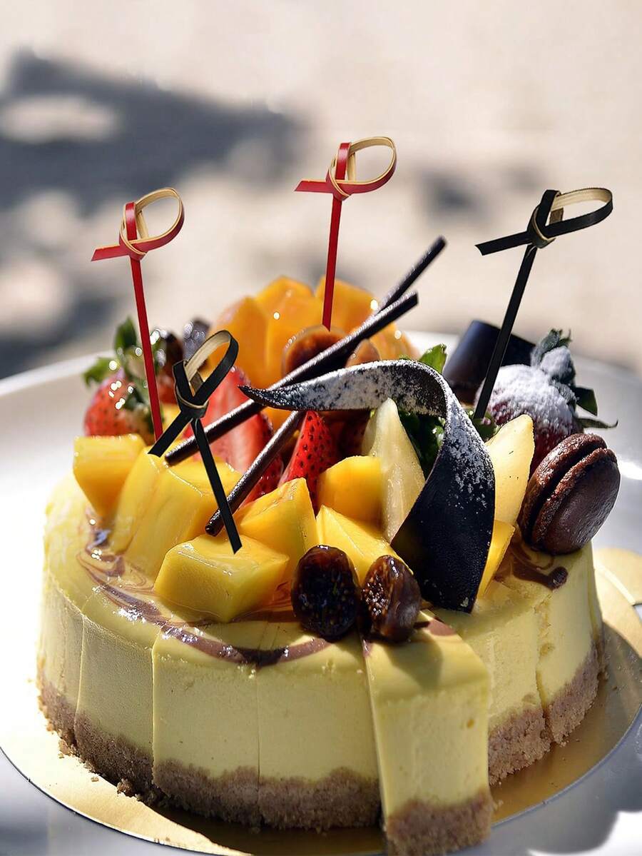 100pcs Cocktail Picks,Bamboo Skewers,Fruit Picks,Candy Sticks,Appetizers,Cakes,Desserts,Suitable For Birthday,Wedding,Family,Restaurant,Party,Bar,Picnic,Cocktail Party Snacks,Graduation,Tableware Accessories,Suitable For Various Parties And Festivals