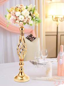 OBOVAY 1/10 Pcs Gold Multifunctional Metal Floral Decor & Candle Holder Set, Suitable For Wedding, Party, Banquet, Event, Restaurant, Hotel Decoration - Gold - View 6