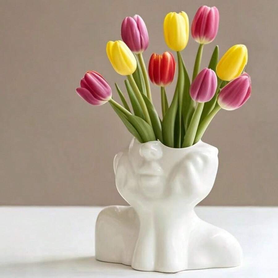 1pc Bohemian Style Women Portrait Vase, Minimalist Home Decor Vase, Housewarming/Anniversary Gift