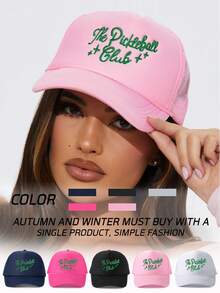 1 Stück Baseballkappe mit Bestickung "Let The Fun Begin", Truckerkappe, leichte atmungsaktive Outdoor Sonnenschutzkappe mit Verstellbarkeit, geeignet für Frühling, Herbst, Reisen, Wandern, Radfahren - Baseball-Netzkappe - Übersicht 10