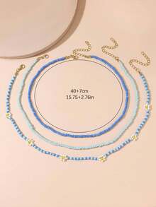 3 cái / bộ vòng cổ trang trí hoa đính cườm - Nhiều màu - Xem 2
