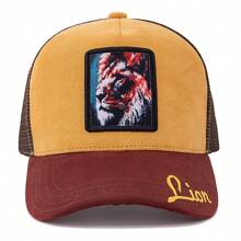 JZML 1pc Unisex Animal Graphic Patch Design Suede Trucker Cap