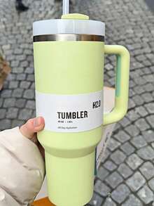 1pc,40 0z H2.0 Stan Cup, 40oz StanlyCup Stainless Steel Vacuum InsulatedTumbler With Lid And Straw ForWater, Lced Tea Or Coffee, SmoothieAnd More, 400z Reusable DoubleWalled Vacuum Insulated StainlessSteelWater Bottle With Handle ForOutdoor Activities, Camping, HikingAnd Traveling, 40 Ounce PortableHandy Flask Metal Drinkware DrinkingCup For Car, Home, Office, SummerAdventures, And Travel Accessories1.18L Lced Coffee Travel Mug For LceDrinks & Hot Drinks Beverage, PerfectFor For Men And Women, Wife &Husband Holiday Gifts Ldeas,Christmas Gifts, Birthday Gifts.Wedding Gifts, Bridesmaid Gift,Valentine's Day Gifts, Mother's DayGifts, Father's Day Gifts , Teacher'sDay Gift, New Year Gifts, CoupleSouvenir Gifts, Graduation Gifts, CarCup Holder Friendly - 黃綠色 - 查看 1