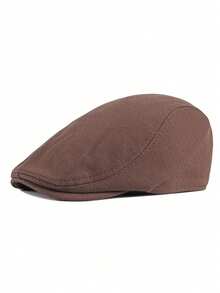 1pc Men & Women Beanie Hat, Solid Color Knitted Beret Cap, Simple Style, Suitable For Spring/Autumn - 55-59cm - View 9
