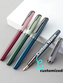 [Tùy chỉnh] 1 chiếc bút máy tùy chỉnh thanh lịch và thời trang có khắc chữ trên thân bút, ngòi bút mảnh 0,5mm hoặc ngòi bút cực mảnh 0,38mm, viết mượt mà, có kẹp túi, hộp mực có thể nạp lại, bao gồm 1 hộp quà tặng, 30 hộp mực nạp lại (đường kính 3,4mm), lý tưởng để viết hàng ngày, viết thư pháp, ký tên, quà tặng cho Ngày lễ tình nhân, Giáng sinh, Ngày của cha, Ngày nhà giáo, Lễ tạ ơn, quà tặng cá nhân hóa Trở lại trường học - nhiều màu - Xem 1