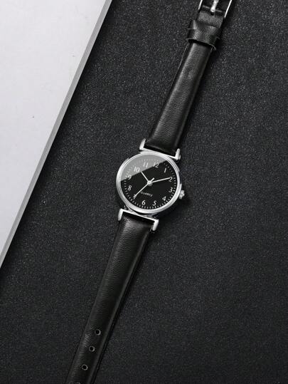 1pc Women Elegante Digital Scale Small Dial Classic Compact Quartz Wrist Watch, Excluding Horloge Box view 6