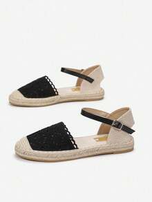 Women's Espadrille Canvas Shoes, Minimalist And Practical Multifunctional - Black - View 3
