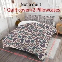 3PCS Camouflage Pattern Bedding Three-Piece Set (1 Duvet Cover + 2 Pillowcases, No Core). Printed Bedding Set, Soft And Comfortable, Suitable For Bedroom And Guest Room Use.