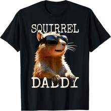 Squirrel Daddy Papa Dad Father's Day Squirrel Father T-Shirt - Black - View 1
