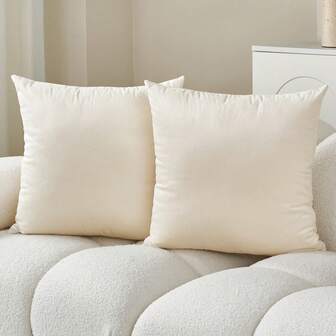 1 件/2 件天鹅绒纯色装饰枕套（不含枕芯），方形靠垫套，节日家居装饰枕头，柔软舒适的面料，现代沙发、卧室、宿舍装饰