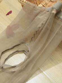 1 Pair Women's Open-Crotch Sheer Pantyhose, Super Thin Sexy Transparent, Suitable For Dancing