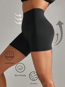 3-Piece Yoga Shorts, Breathable Tight Waist And Abdominal Control, High Stretch Fitness Pants, Running/Sports Shorts - 彩色 - 查看 3