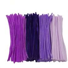 200 Stücke sortierte farbige lila Pfeifenreiniger, inklusive helles lila, taro lila, dunkles lila, faltbare grüne Chenille Pfeifenreiniger Sticks für DIY Basteleien, Weihnachtsdekoration und Reinigungszwecke
