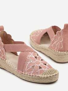 Summer Vacation Casual Vices Openwork Wedge Sandals - Pink - View 4