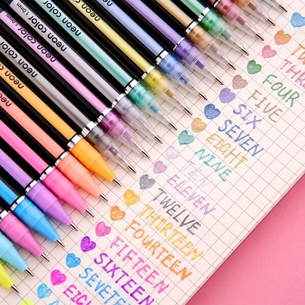 48-Color Glitter Gel Pen Set - 1.0mm Vibrant Fluorescent Markers For Journaling, Art & Note-Taking (Fade-Resistant)