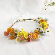 1pc Fashion Artificial Daisy Flower Hair Band Tiara