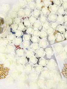 100/200 个人造玫瑰花头，3.5 厘米/1.38 英寸小泡沫玫瑰花头，适用于 DIY 工艺品婚礼派对装饰婚礼装饰、情人节装饰、周年纪念装饰、节日装饰、派对桌家居装饰 - 彩色 - 查看 8