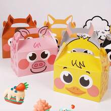 Set de 16 piezas/1 Set de cajas de regalo con tema de granja para fiestas, cajas de dulces con diseño de animales de granja para baby shower, decoraciones de fiesta de cumpleaños, 8 patrones diferentes