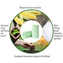 50pcs/Roll 6L/8L/10L Trash Bags, Flat-Mouth Garbage Bags, PLA Corn Starch Thickened Tear-Off Trash Bags - Compostable Trash Bags For Kitchen, Bathroom, Bedroom, Etc. - Green Trash Bags For Cleaning, Household Essentials, Garbage Bags - Multicolor - View 7