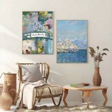 1 pièce Affiche murale d'art moderne de Claude Monet avec des fleurs sauvages. Impression pour la décoration de la maison, de la chambre à coucher, du bar. Cadeau décoratif optionnel avec cadre.