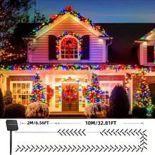 1/4 包太阳能灯串，100/400 LED 灯，39/156 英尺户外太阳能圣诞灯，8 种模式彩色太阳能灯适用于庭院树花园露台婚礼装饰