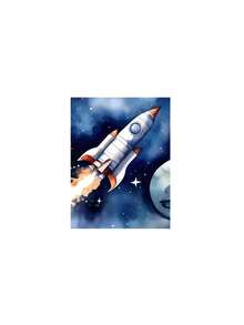 1/3pcs Space-Themed Wall Art Posters, Modern Illustrative Style Wall Art, Depictions Of Rockets, Astronauts, And Planets Wall Art, Vibrant And Imaginative Canvas Artwork Wall Painting Gift, Ideal For Bedroom, Office, Living Room, Wall Decor, Home And Dorm Decoration, Unframed / Framed ,Wall Art With Frame