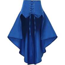 Jupe asymétrique à volants en dentelle de style Renaissance Steampunk Pirate pour femmes, costume d'Halloween
